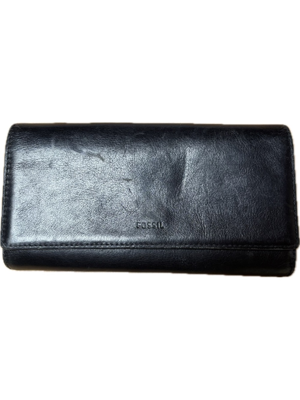Fossil Black Leather Long Wallet